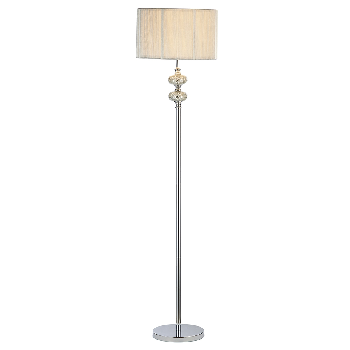 Silver Mosaic Base Floor Lamp With Silver String Shade within sizing 1200 X 1200