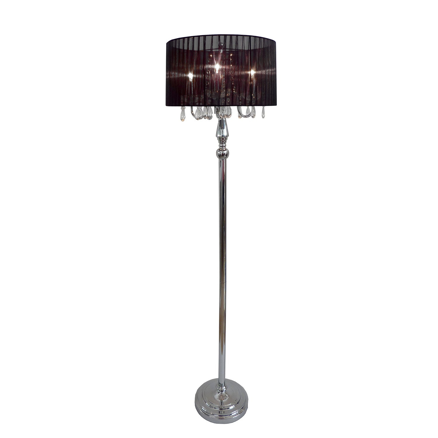 Silver Orchid Bacall Trendy Sheer Shade Floor Lamp And Hanging Crystals throughout measurements 1500 X 1500