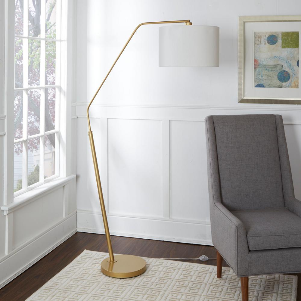 Silverwood Denton 6825 In Gold Floor Lamp With Shade for dimensions 1000 X 1000