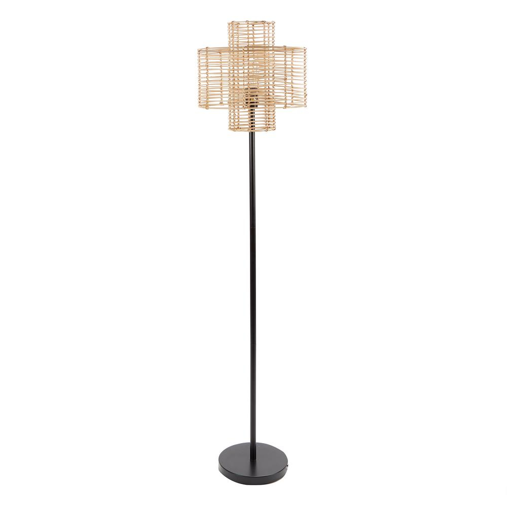 Silverwood Furniture Reimagined Cyndi 64 In Black And Tan Rattan Floor Lamp within measurements 1000 X 1000