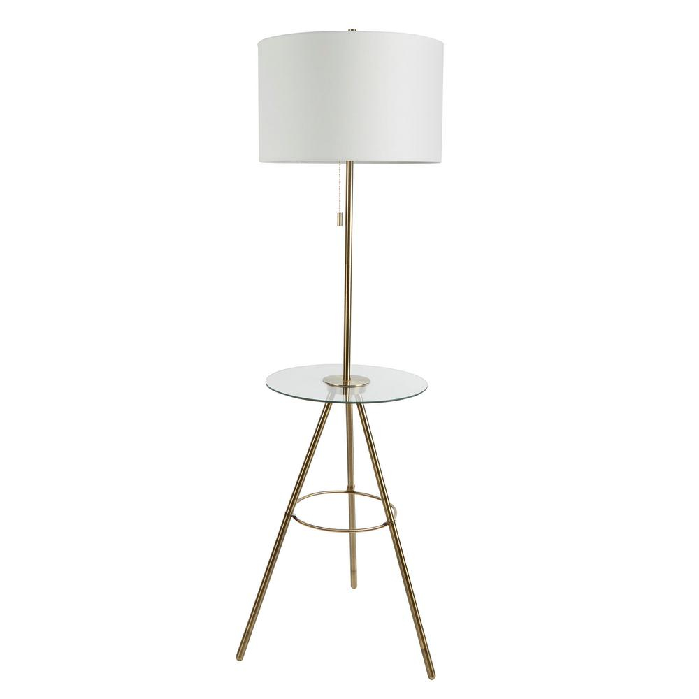 Silverwood Furniture Reimagined Elijah 535 In Gold Tripod Base Floor Lamp With Tray Table inside proportions 1000 X 1000