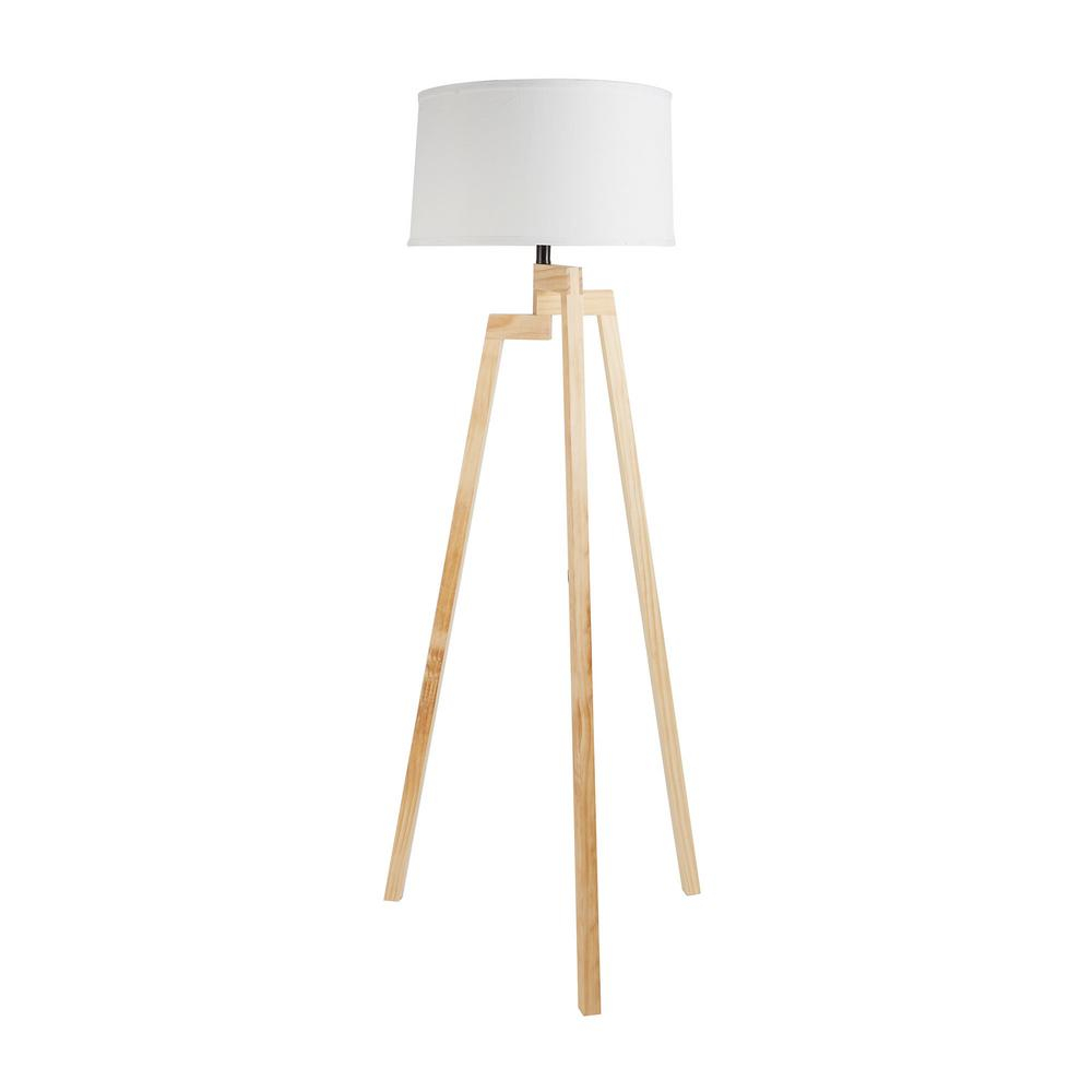 Silverwood Furniture Reimagined Escada 5875 In Wood Tripod Floor Lamp With Lamp Shade inside dimensions 1000 X 1000