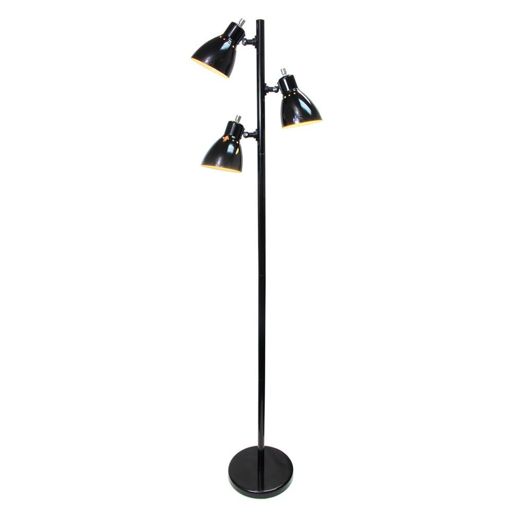 Simple Designs 6375 In Metal 3 Light Tree Black Floor Lamp within measurements 1000 X 1000