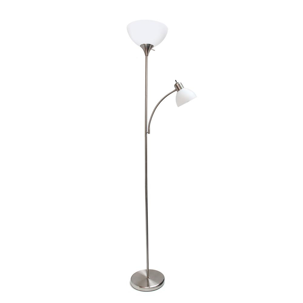 Simple Designs 71 In Brushed Nickel Floor Lamp With Reading Light inside size 1000 X 1000
