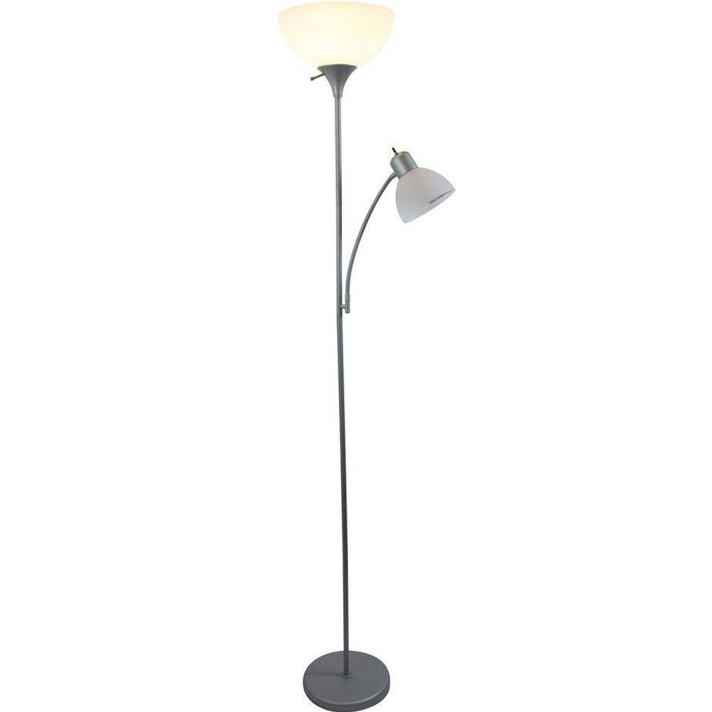 Simple Designs 715 In Silver Motherdaughter Floor Lamp With Reading Light inside measurements 1000 X 1000