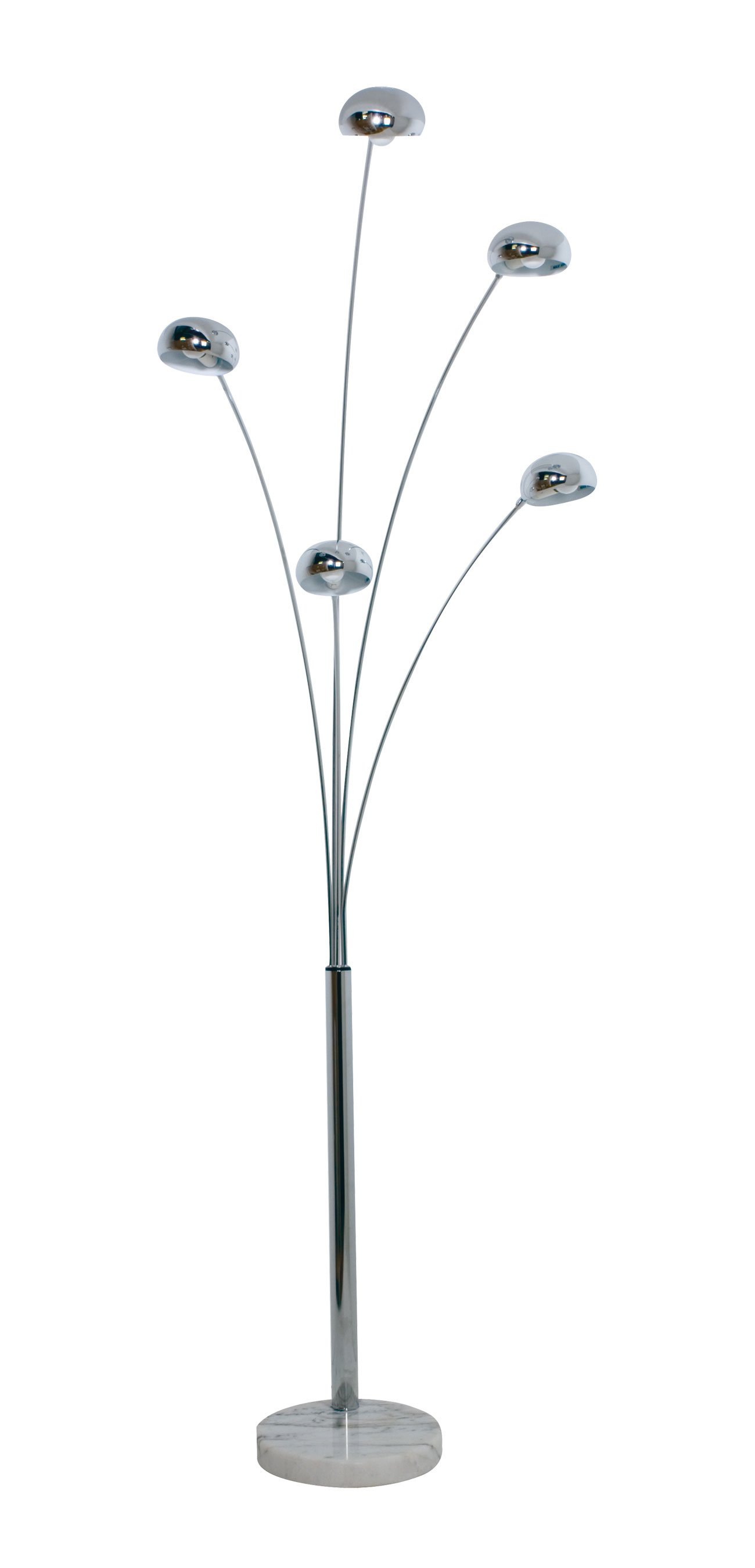 Sl91205ch 02 Mantra Bright Chrome 5 Arc Adjustable Heads Floor Lamp With An Elegant Marble Base E14 for size 1300 X 2700