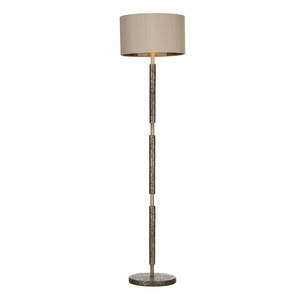 Sloane Decorative Hammered Bronze Floor Lamp With Silk Shade throughout proportions 1000 X 1000