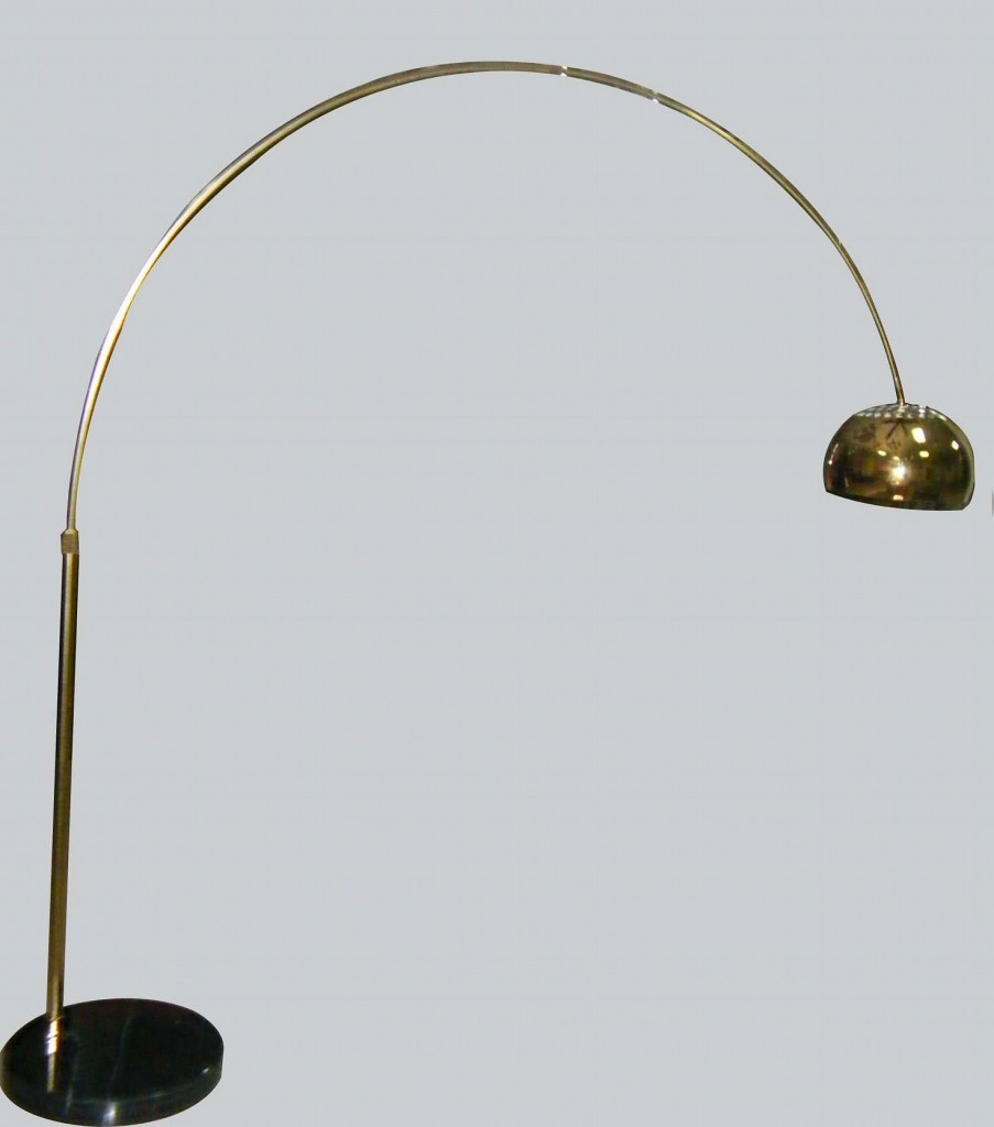 Sold Vintage Brass Arc Floor Lamp Mid Century Modern Dome with regard to sizing 903 X 1024
