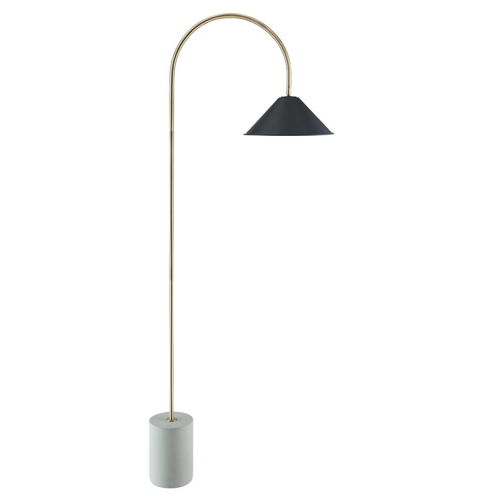 Southern Enterprises Saosen 65 In Black Gooseneck Floor Lamp with proportions 1000 X 1000