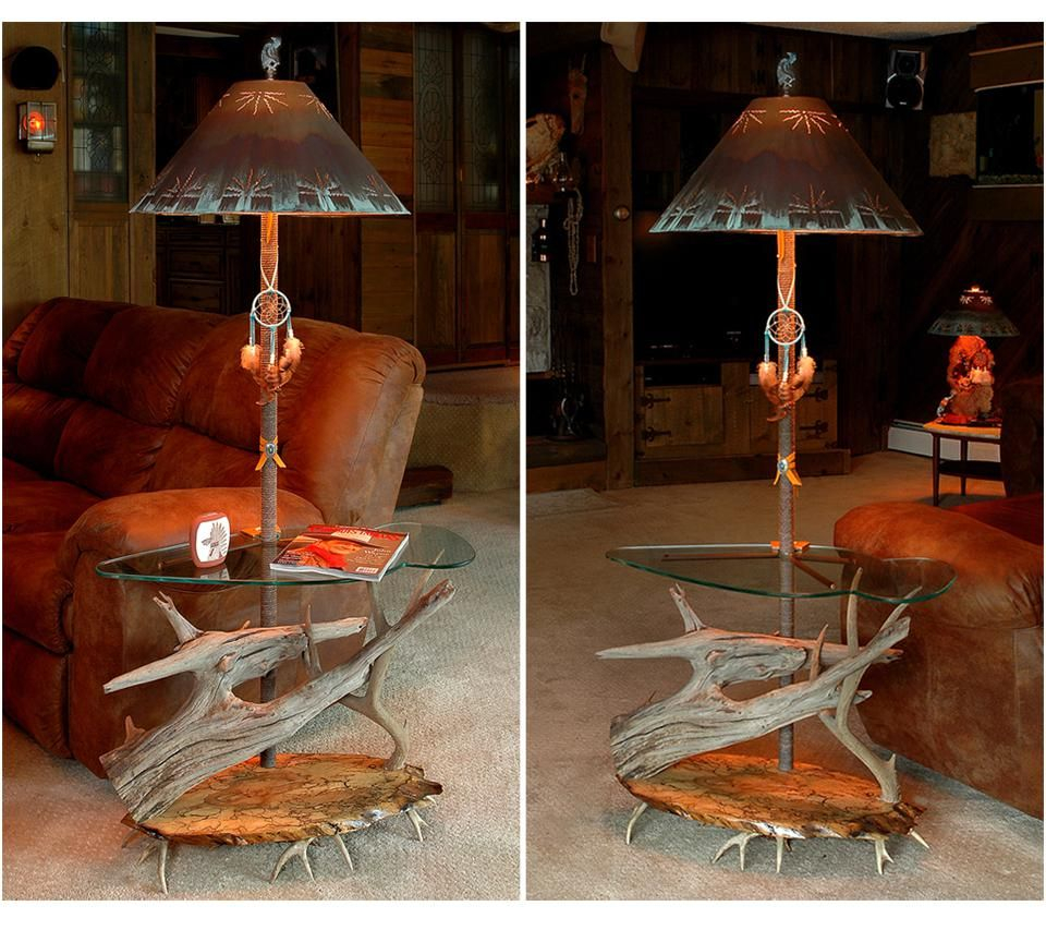 Southwest Floor Lamp With Glass Shelf Floor Lamp With intended for sizing 960 X 853