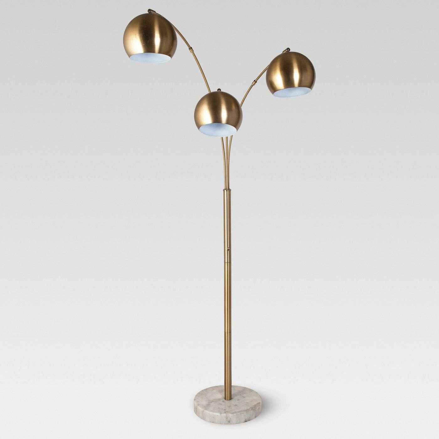 Span 3 Head Metal Globe Floor Lamp Brass Lamp Only pertaining to dimensions 1400 X 1400