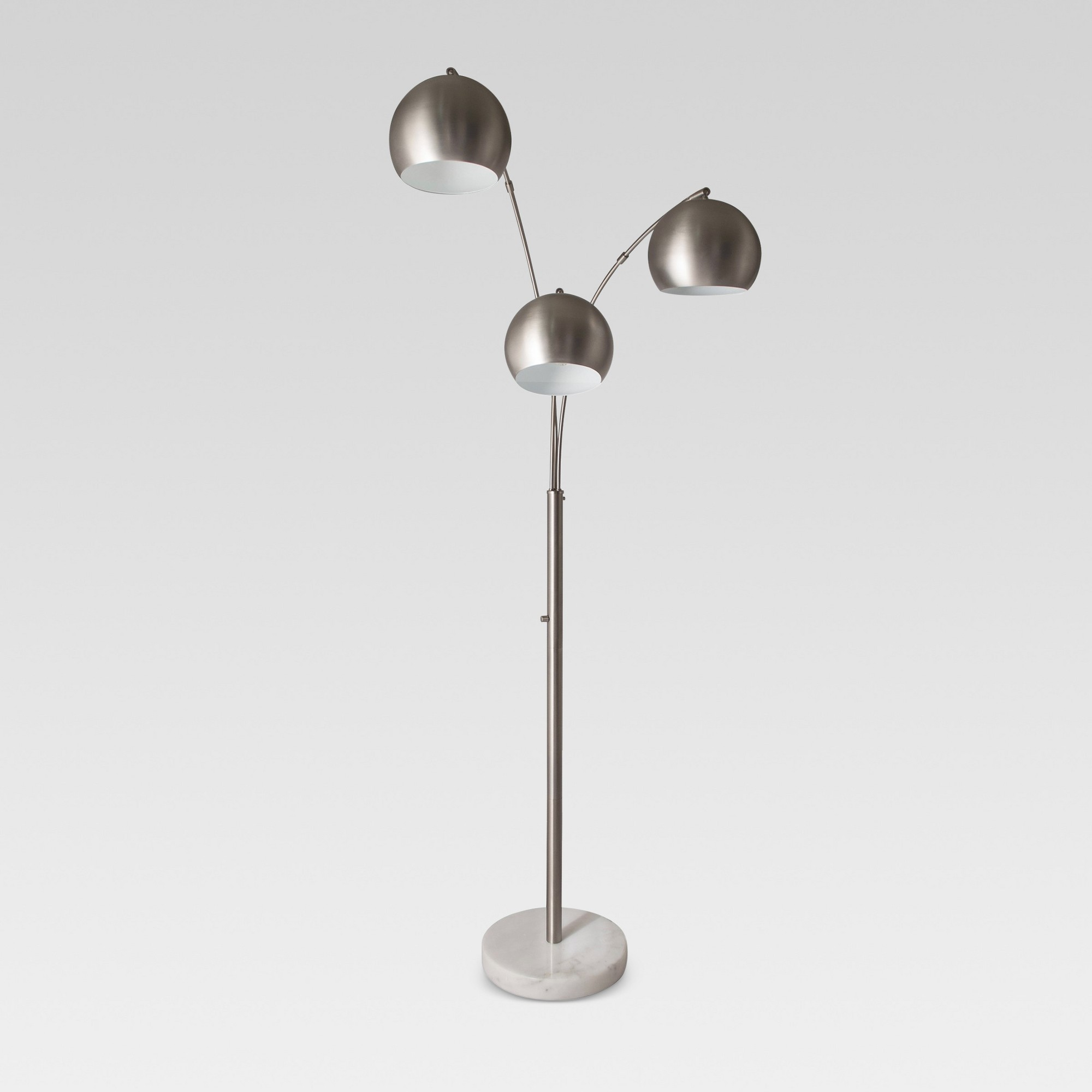 Span 3 Head Metal Globe Floor Lamp Brushed Nickel Includes for sizing 2000 X 2000