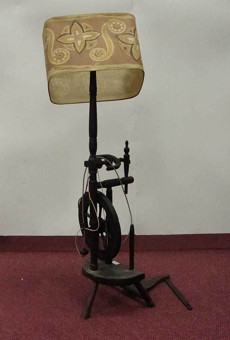 Spinning Wheel Floor Lamp With Shade 31cm Wide in sizing 750 X 1106