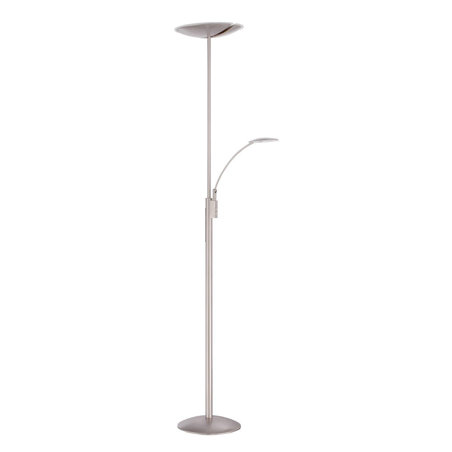 Splitz Series Satin Nickel 72 Inch Led Torchiere Floor Lamp With Reading Light with regard to dimensions 1500 X 1500
