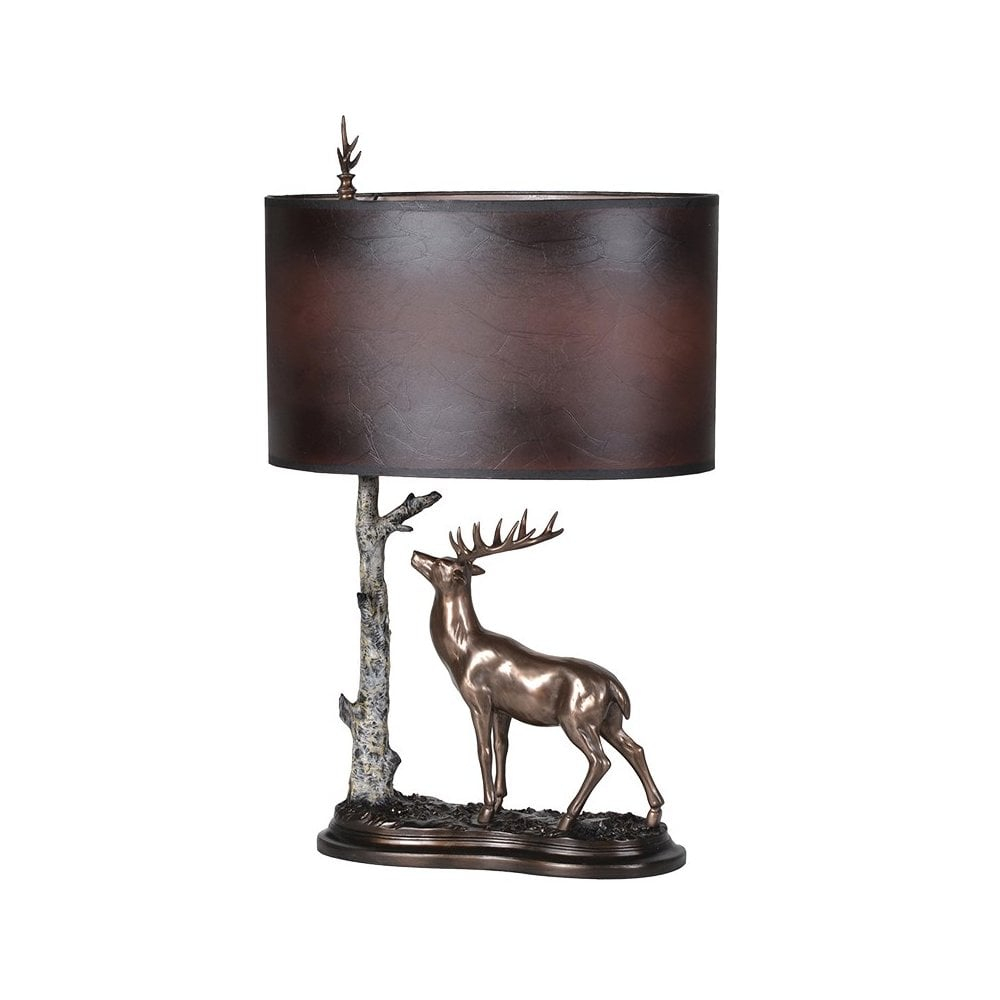 Stag And Tree Table Lamp With Shade in proportions 1000 X 1000