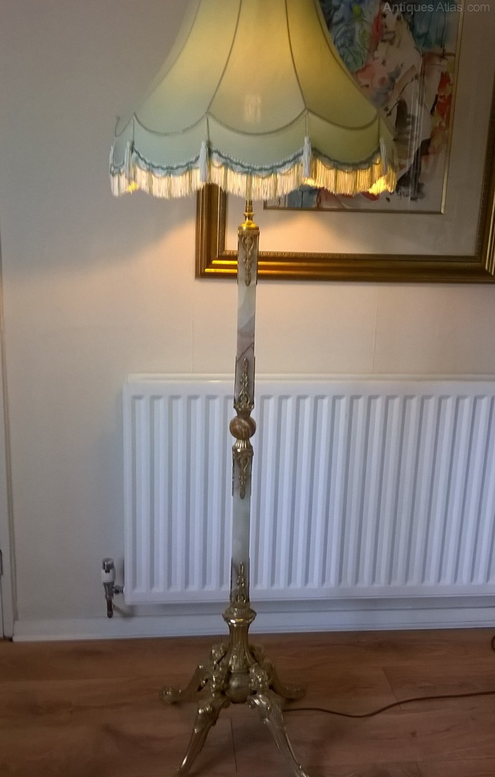 Standard Lamp Brass Onyx With Shade in dimensions 1000 X 1570