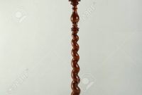 Standard Or Floor Lamp With Barley Twist Wooden Column And White within size 778 X 1300