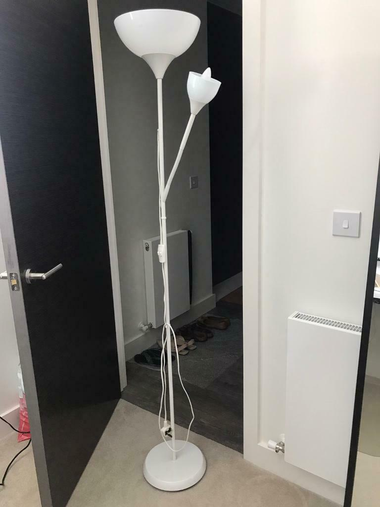 Standing Floor Lamp Dual Bulbs With Reading Lamp White In Canning Town London Gumtree throughout dimensions 768 X 1024