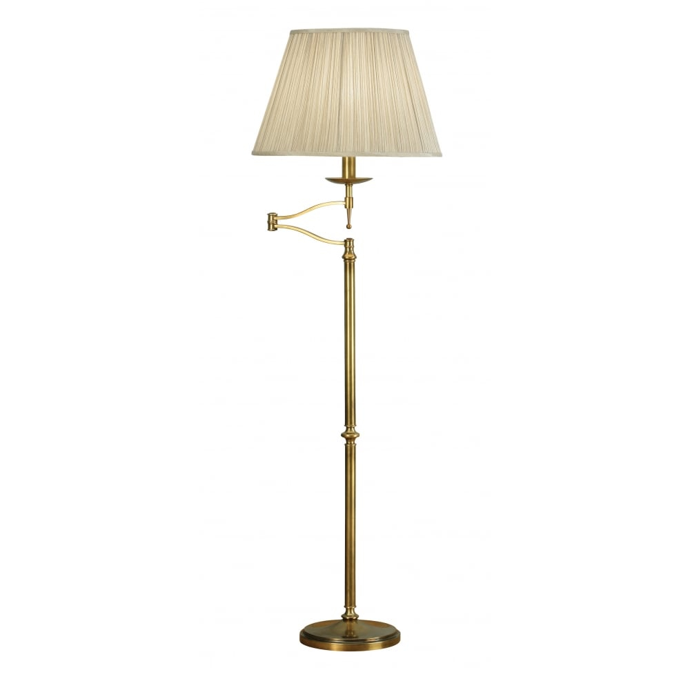 Stanford Luxury Adjustable Swing Arm Traditional Standard Lamp In Aged Brass with dimensions 1000 X 1000