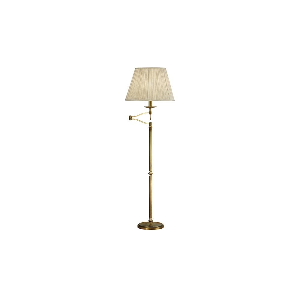 Stanford Swing Arm Traditional Standard Lamp In Aged Brass in measurements 1000 X 1000