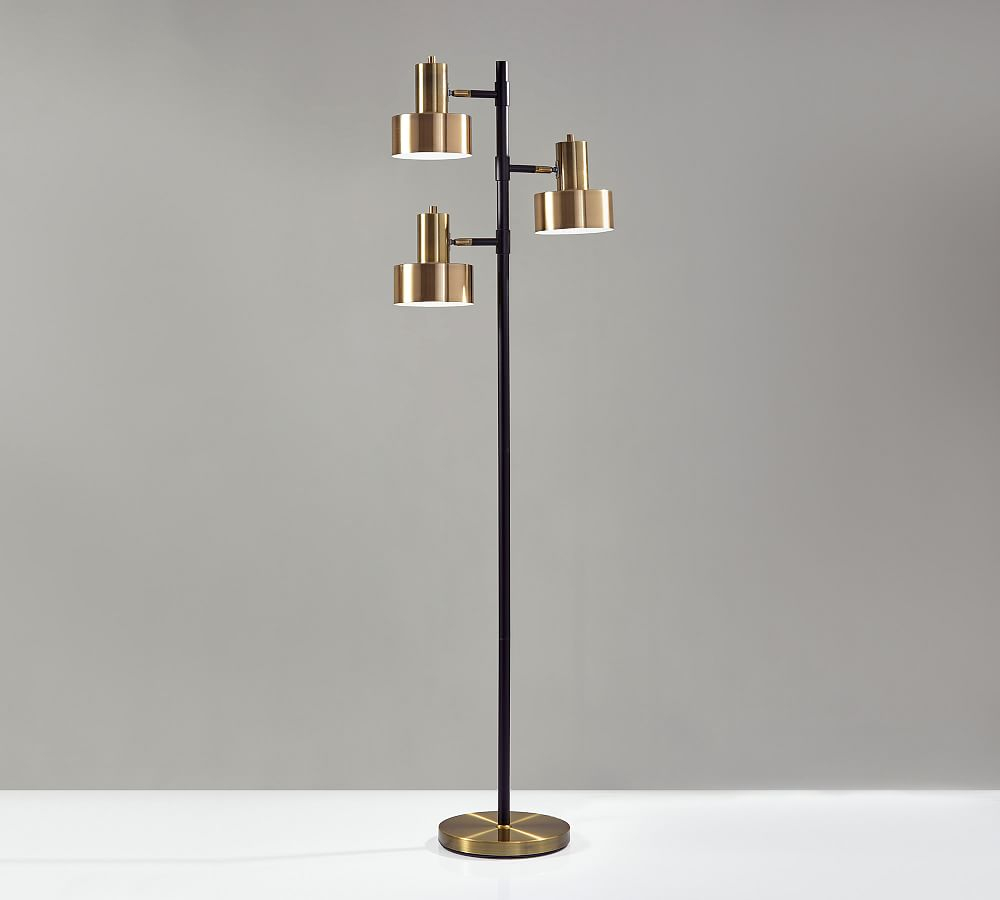 Stanton Tripple Head Floor Lamp Brass Black Lighting with measurements 1000 X 900
