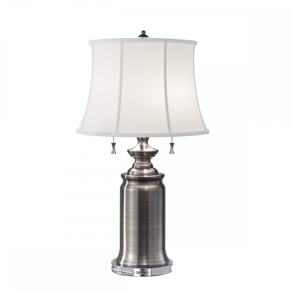 Stateroom Antique Nickel Table Lamp With Shade with regard to measurements 1000 X 1000