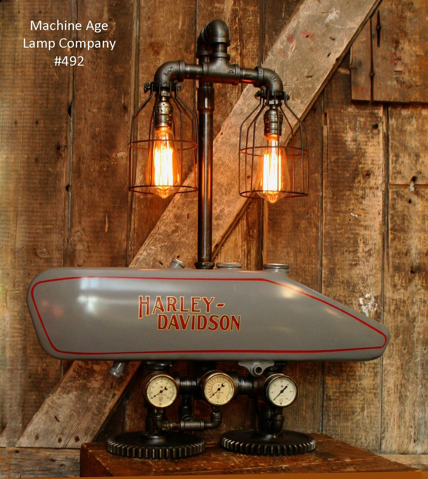 Steampunk Industrial Lamp 1916 Antique Harley Davidson with regard to dimensions 1383 X 1548