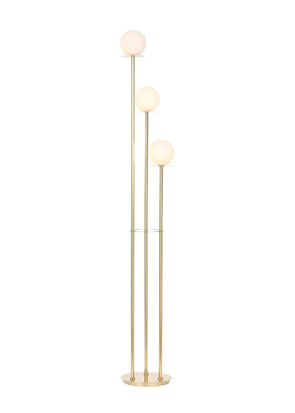 Stella Opal Glass Ball Floor Lamp H162cm X W27cm Gold intended for size 1000 X 1400