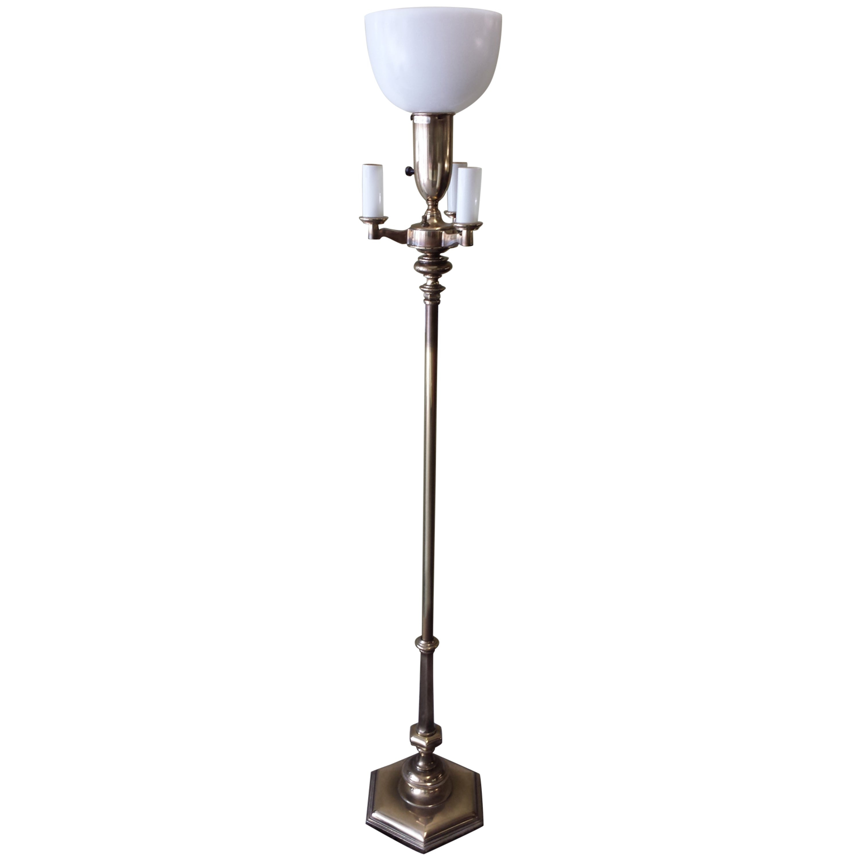 Stiffel Tri Light Floor Lamp Hexagon Base And Finished In Antiqued Brass 1960s inside dimensions 3000 X 3000