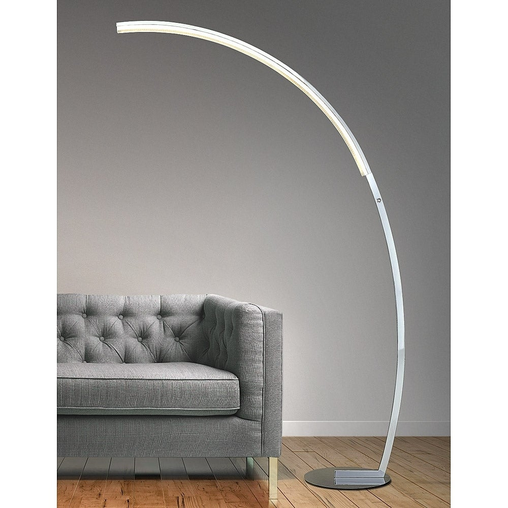 Strick Bolton Zouma Chrome Dimmable Led Arc Floor Lamp intended for proportions 1000 X 1000