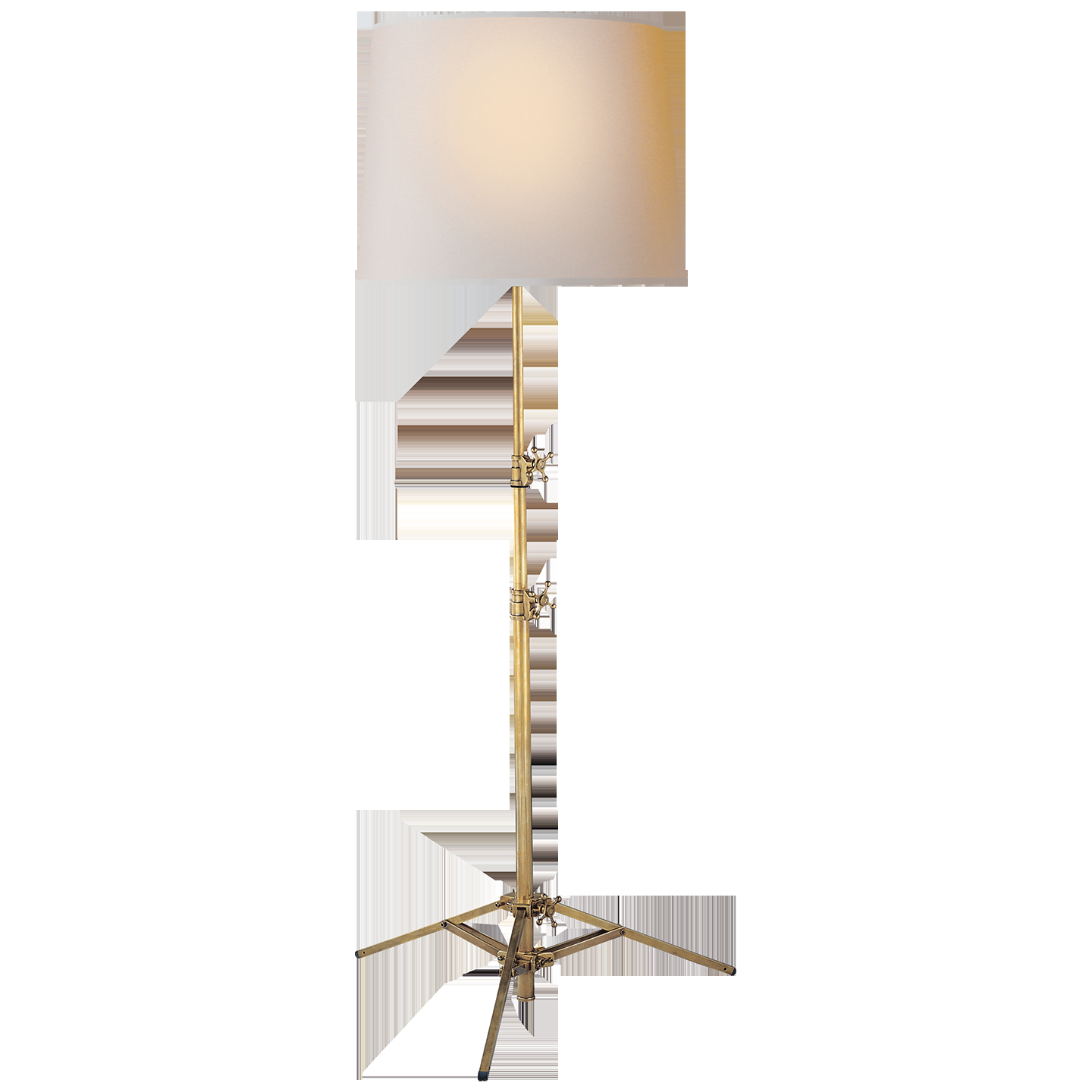 Studio Floor Lamp In Hand Rubbed Antique Brass With Natural pertaining to dimensions 1440 X 1440