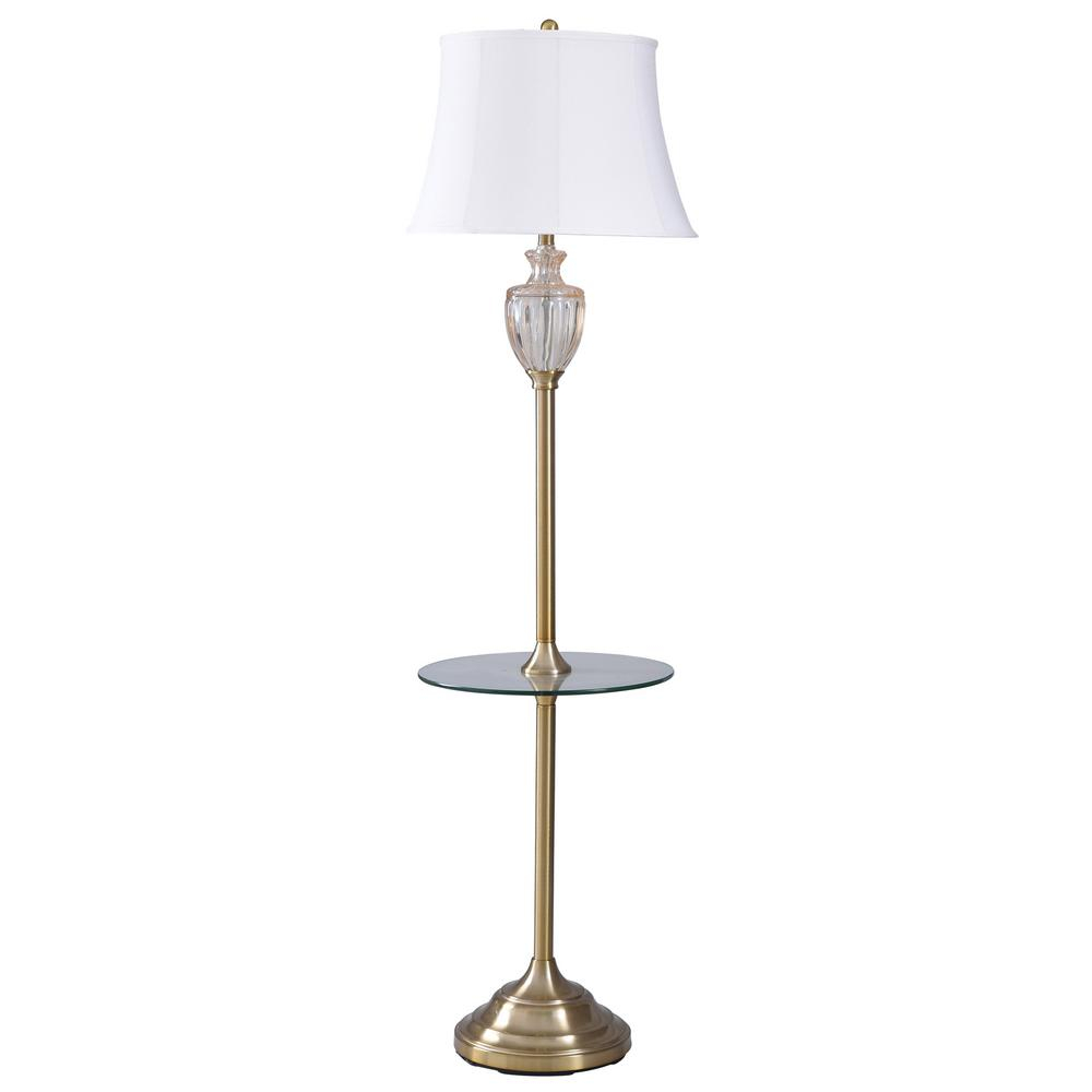 Stylecraft 65 In Goldsilver Floor Lamp With White Styrene Shade intended for dimensions 1000 X 1000