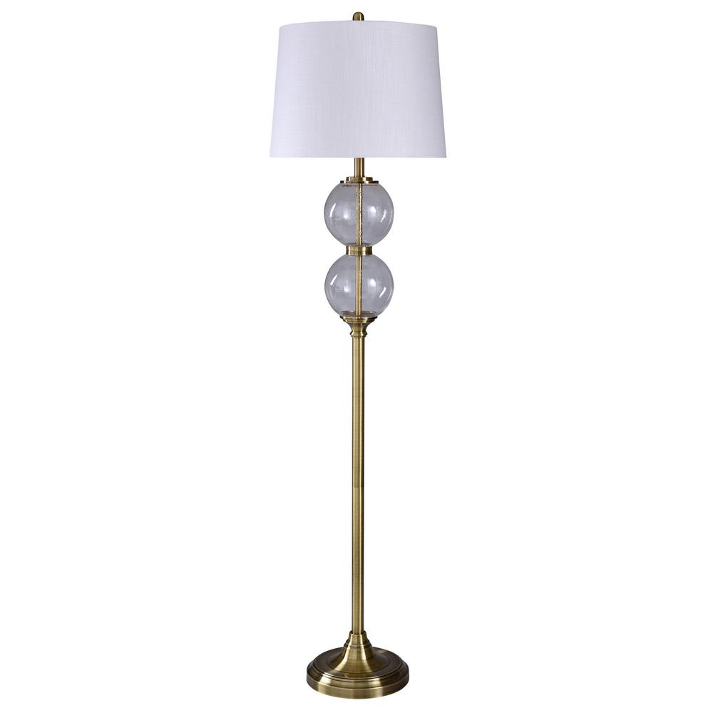 Stylecraft 665 In Goldsilver Floor Lamp With White Styrene Shade regarding size 1000 X 1000