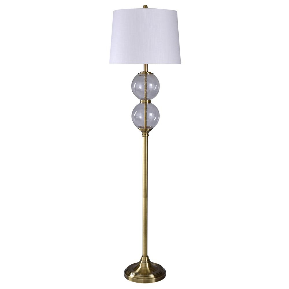 Stylecraft 665 In Goldsilver Floor Lamp With White Styrene Shade throughout size 1000 X 1000