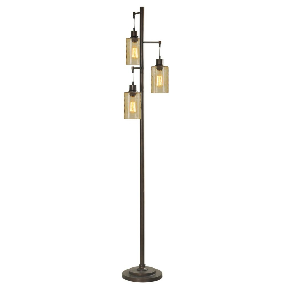 Stylecraft 72 In Bronze Floor Lamp With Clear Glass Shade throughout proportions 1000 X 1000