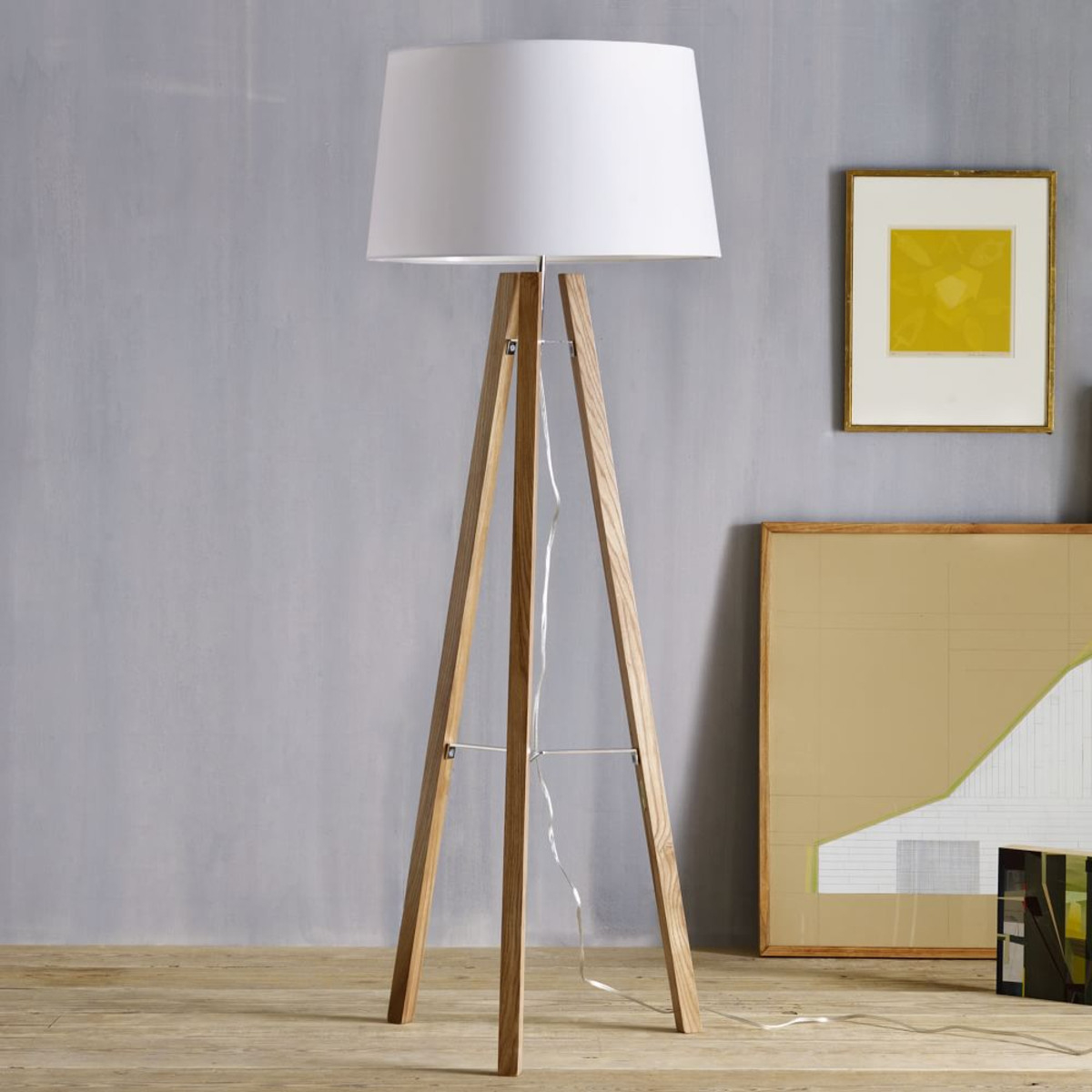 Stylish Tripod Wood Floor Lamp West Elm Australium Wooden in proportions 1200 X 1200