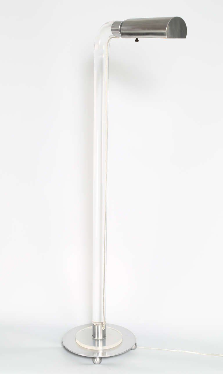 Substantial 1970s Lucite And Brushed Chrome Floor Lamp In regarding size 768 X 1289