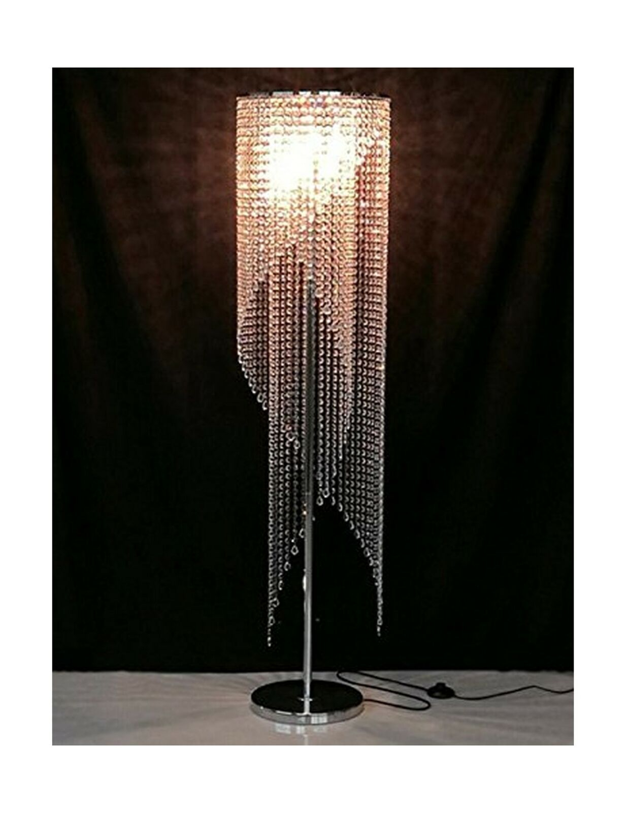 Surpars House Raindrop Crystal Floor Lamp Chrome Finish Silver Shining for measurements 1233 X 1600