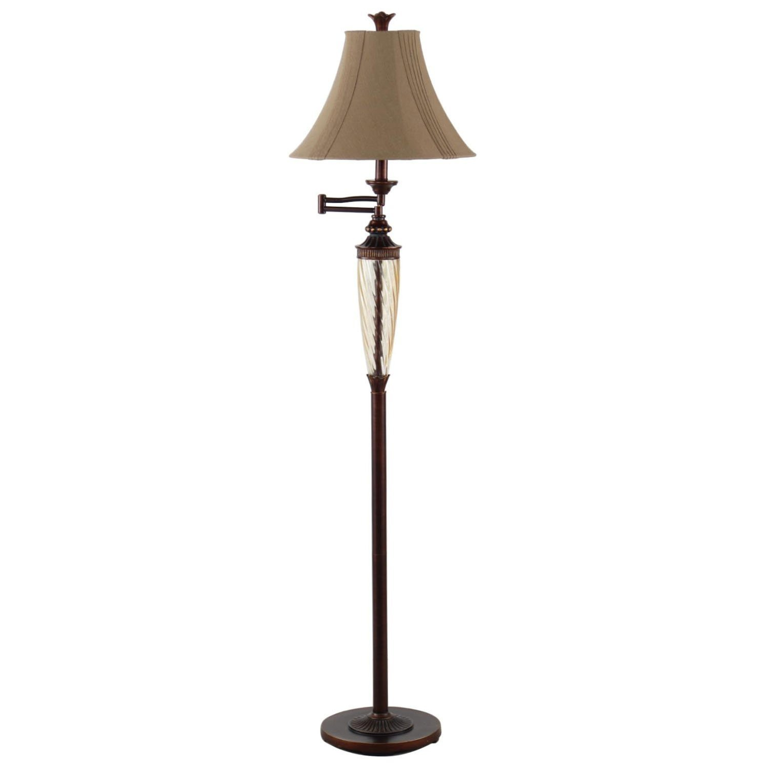 Swing Arm Floor Lamp In Bronze Finish With Brown Shade throughout dimensions 1500 X 1500