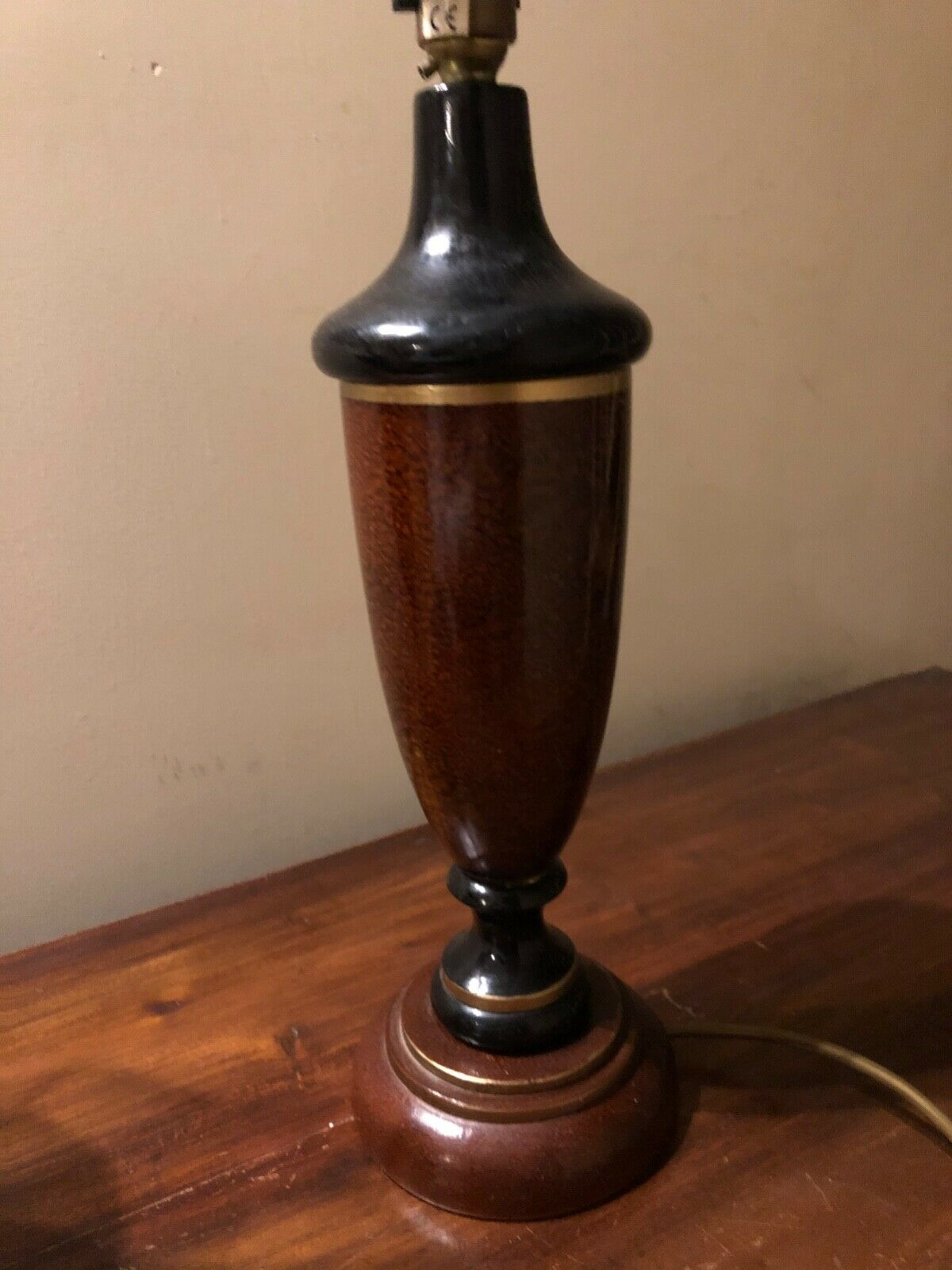 Table Lamp Base Black And Chestnut Colour With A Gold Band 43cm In Height intended for sizing 1200 X 1600