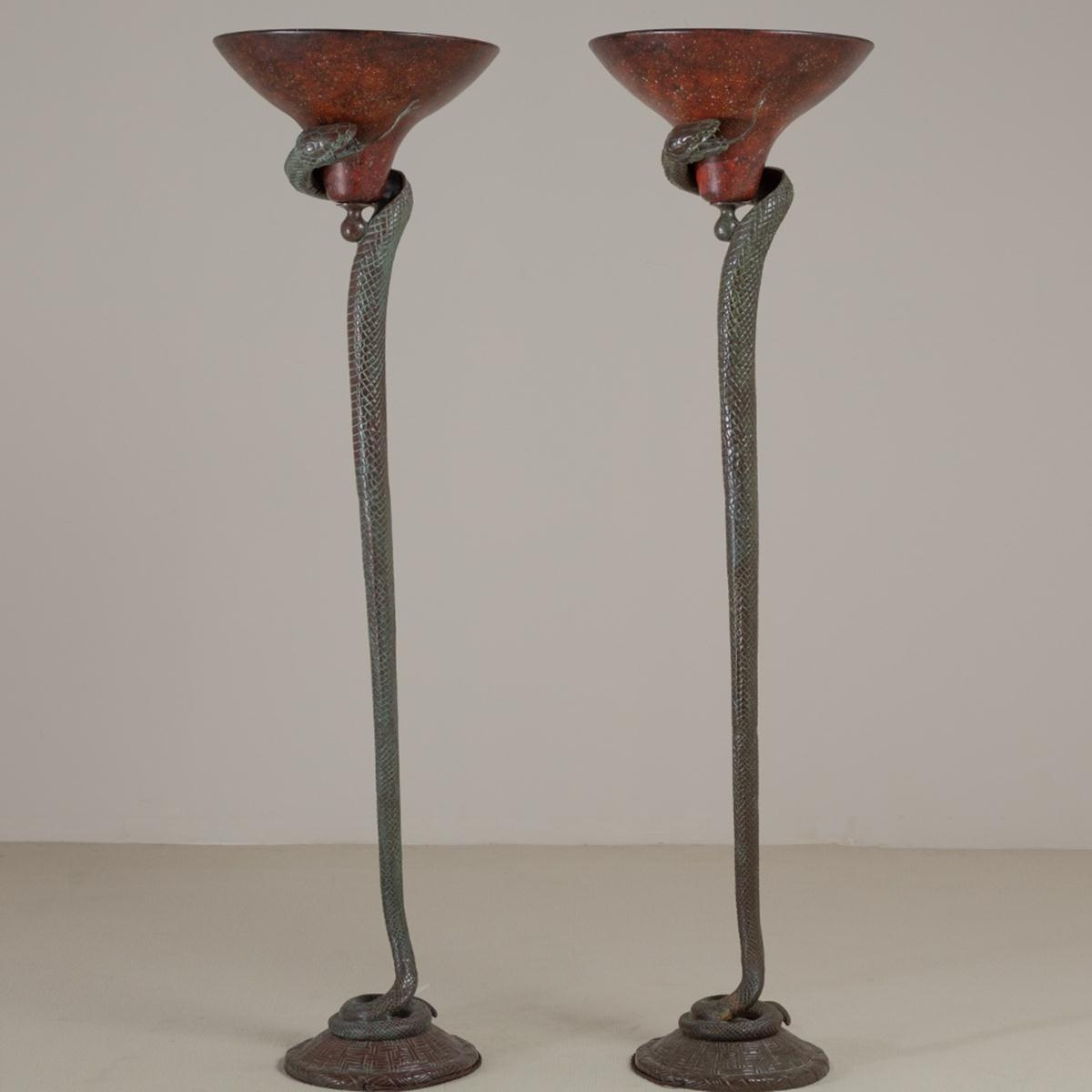 Talisman A Pair Of Snake Floor Lamps In The Manner Of Edgar pertaining to proportions 1200 X 1200