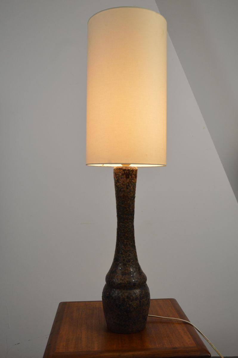 Tall Brown Ceramic Table Lamp 1960s for sizing 798 X 1200