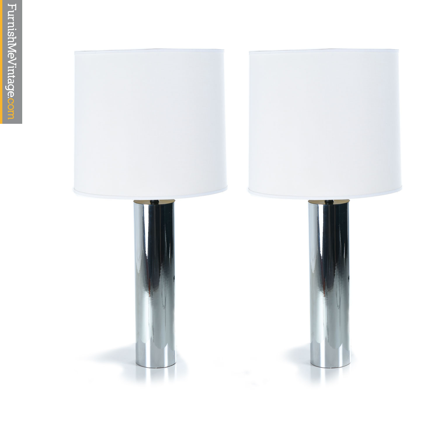 Tall George Kovacs Style Minimalist Chrome Cylinder Lamps throughout dimensions 1500 X 1500