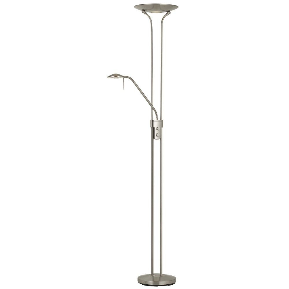 Tall Metal Led Torchiere With Adjustable Led Reading Arm with regard to proportions 1000 X 1000