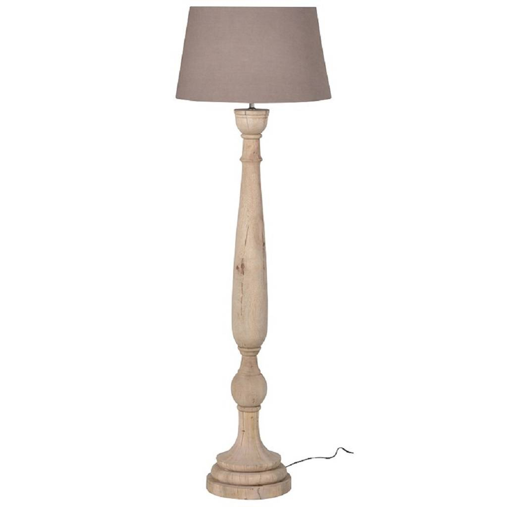 Tall Natural Wooden Floor Lamp With Linen Shade intended for size 1024 X 1024