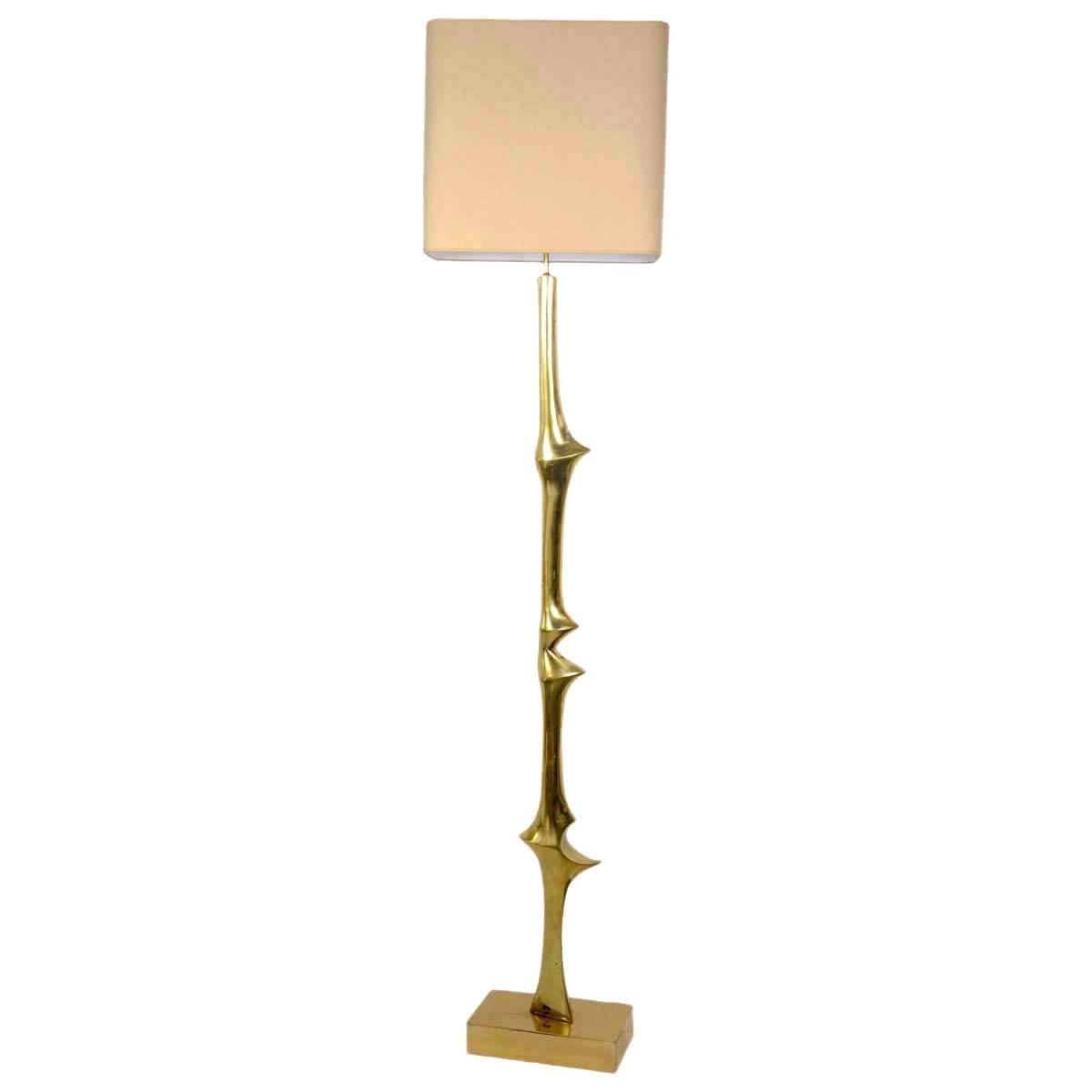 Tall Vintage Floor Lamp In Polished Bronze Willy Daro with regard to measurements 1200 X 1200