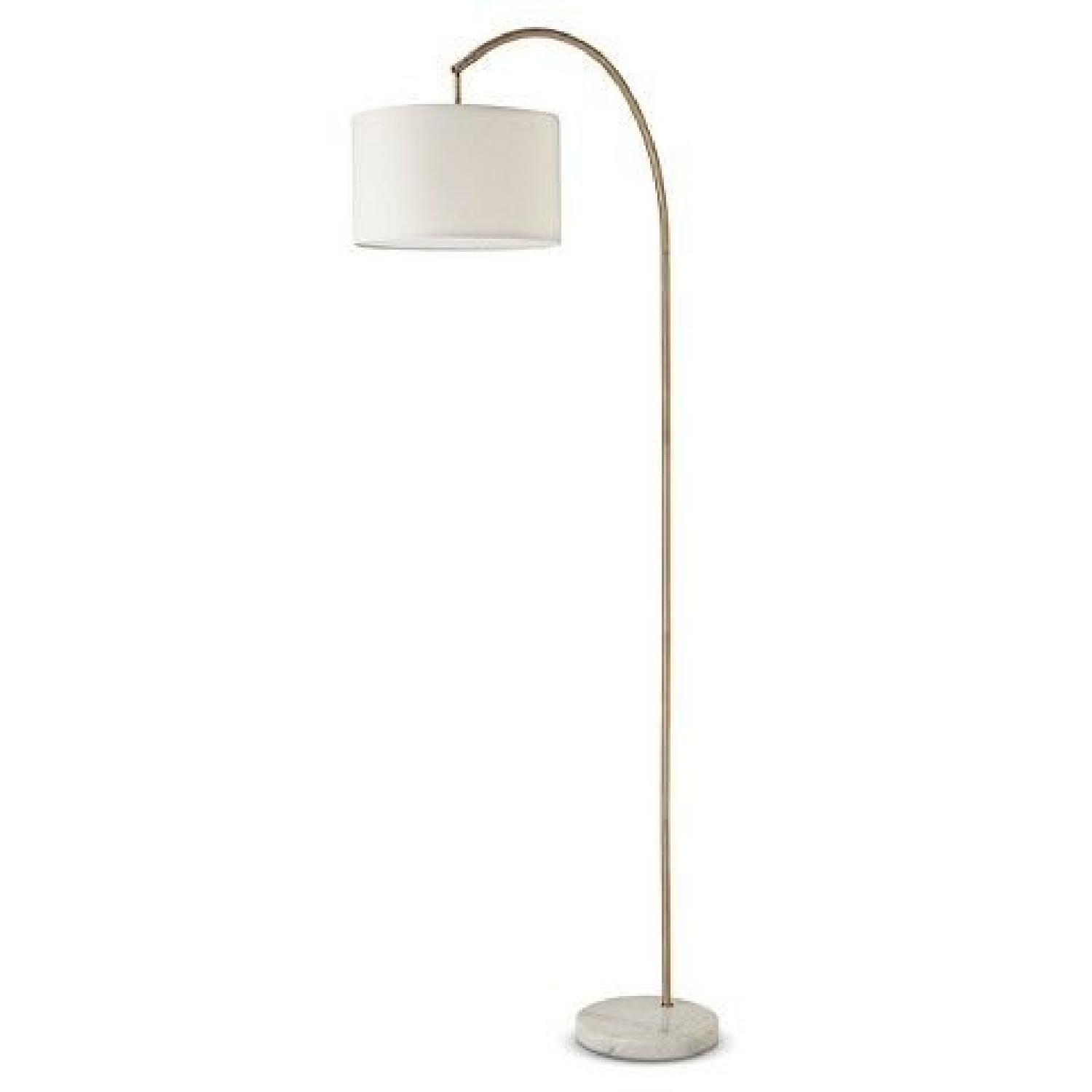 Target Marble Base Arc Floor Lamp W Linen Shade for dimensions 1500 X 1500