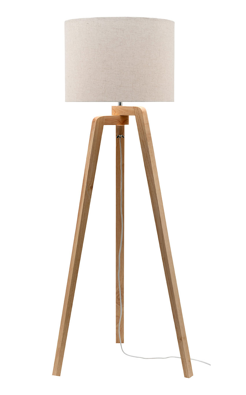 Tarifa Floor Lamp Timber Base Cotton Shade A34921 with measurements 850 X 1362