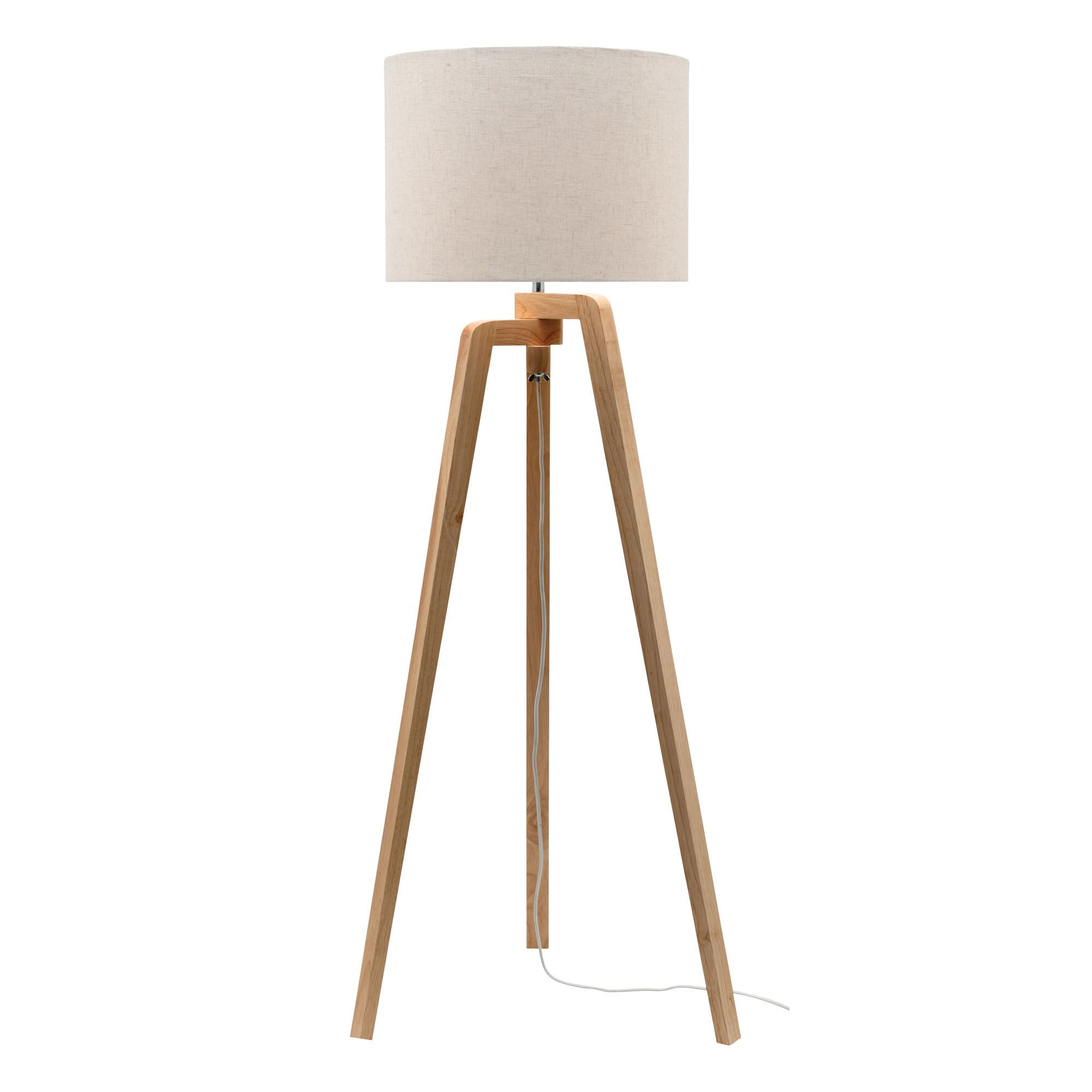 Tarifa Timber Base With Cotton Shade Floor Lamp Things intended for dimensions 2000 X 2000