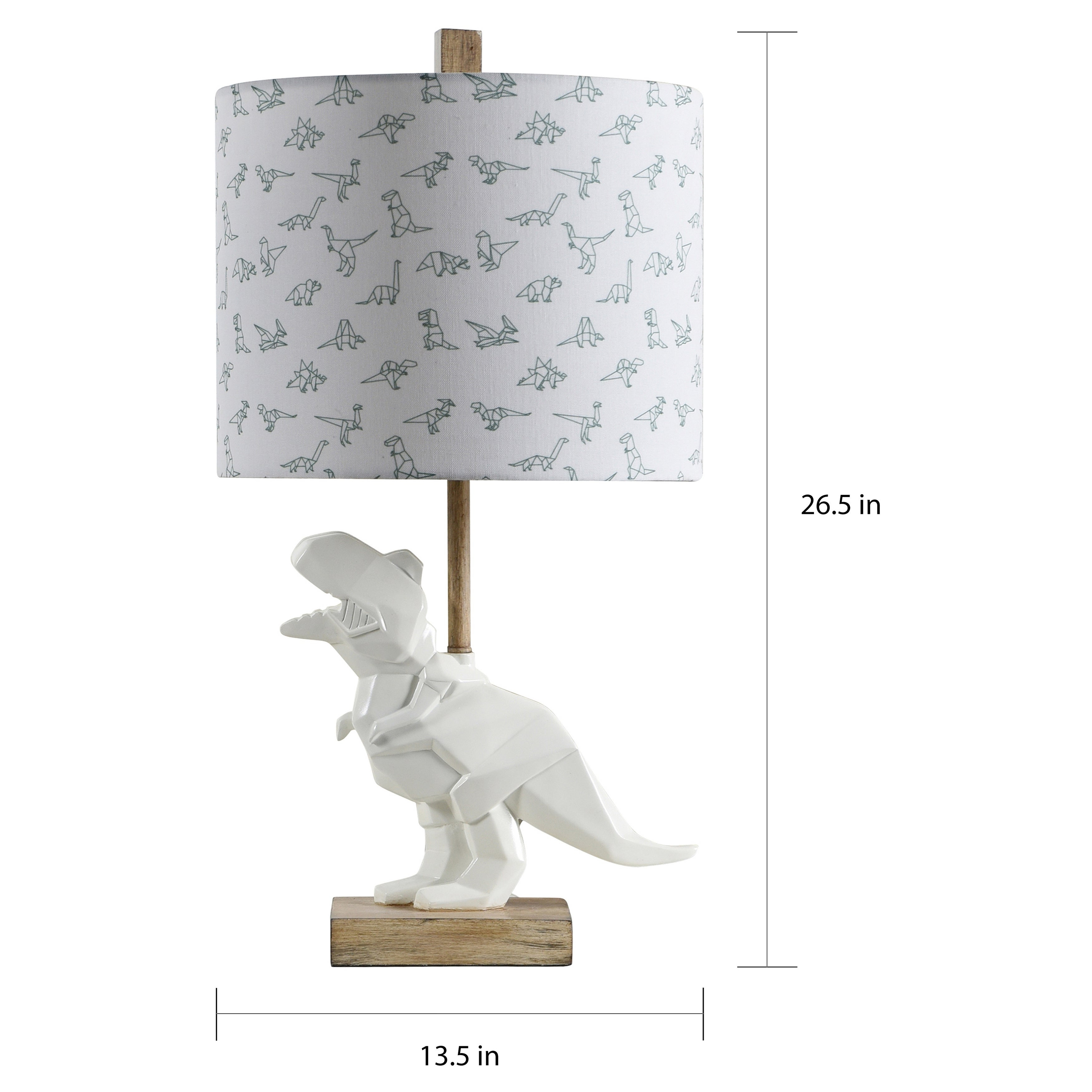 Taylor Olive White Geometric Dinosaur Table Lamp in sizing 3500 X 3500
